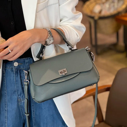 Women's Genuine Leather Crossbody Bag with Top Handle