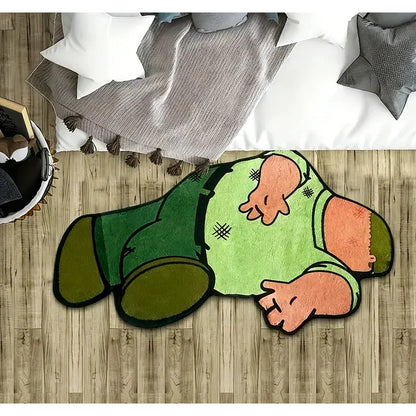 Cute Cartoon Character Rug – Soft Non-Slip Bedroom Floor Mat