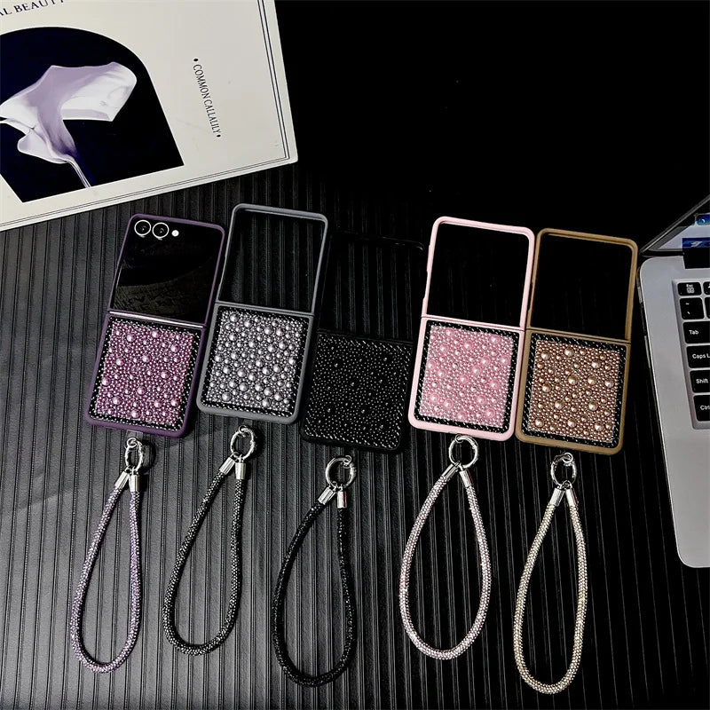 Samsung Galaxy Z Flip Case 3D Pearl Glitter – Luxury Bling Cover
