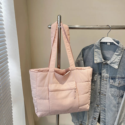 Large Puffer Tote Bag – Women's Quilted Shoulder Shopper