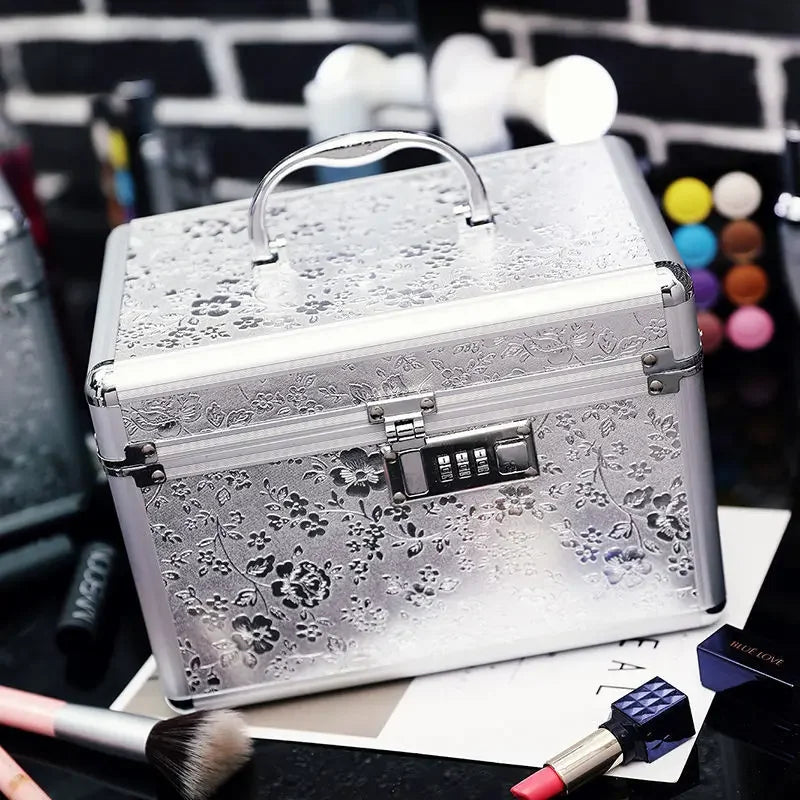 Aluminum Makeup Case with Lock – Professional Cosmetic Box