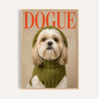 DOGUE Dog Pop Art Wall Poster – Funny Fashion Magazine Print