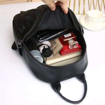 Genuine Leather Women's Mini Backpack – Compact Daily Bag