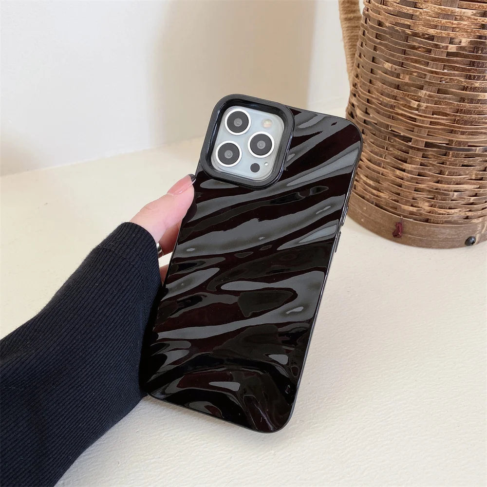 Electroplated 3D Wave iPhone Case for iPhone 17 / 16 / 15 / 14 / 13 / 12 / 11 Series