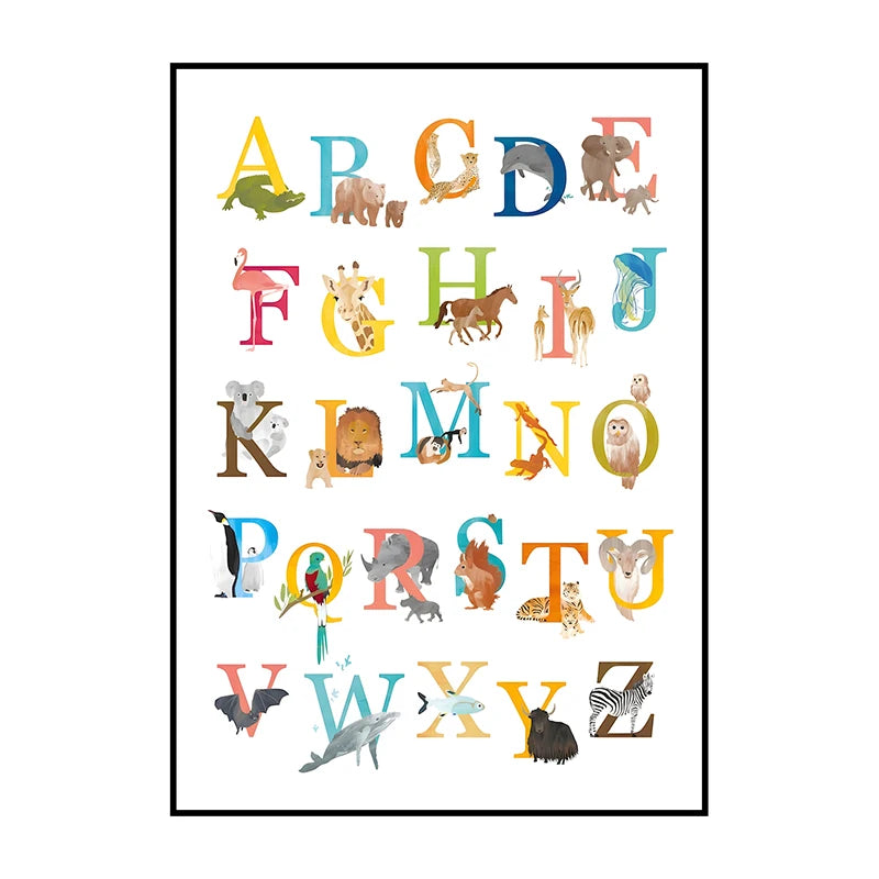 Dinosaur Alphabet Poster – Kids ABC Wall Art Print
