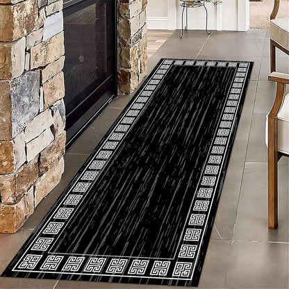 Abstract Geometric Runner Rug – Non-Slip Hallway & Living Room Carpet