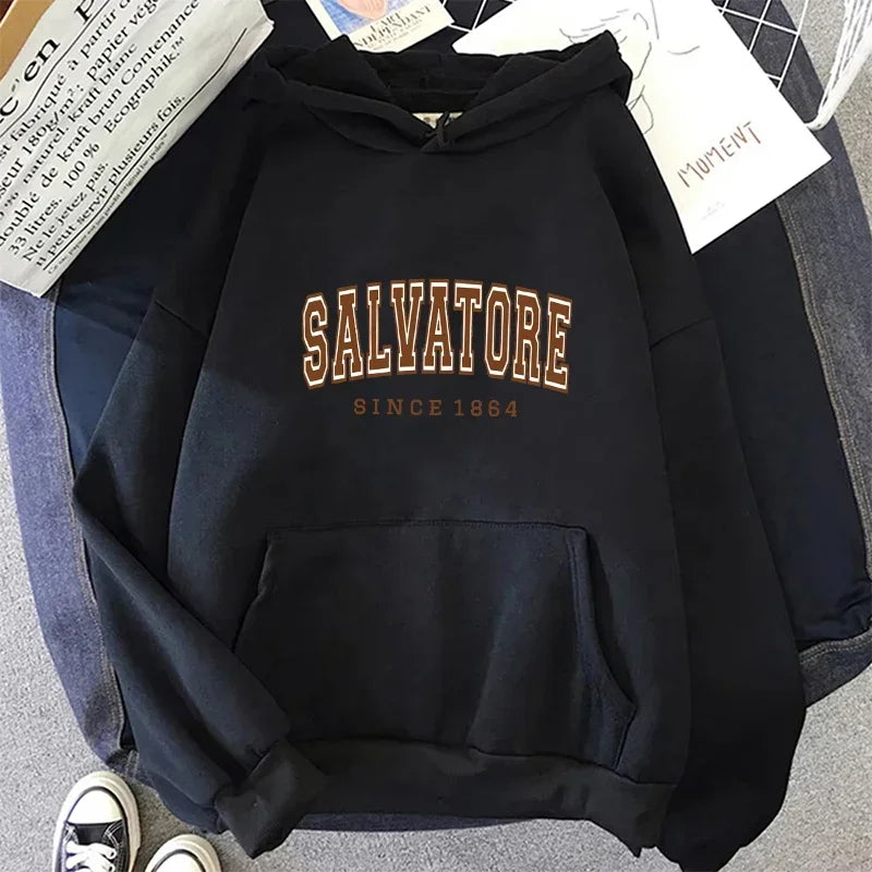 Vampire Diaries Salvatore Since 1864 Hoodie Kangaroo Pocket Sweatshirt
