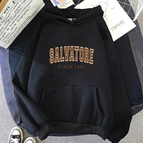 Vampire Diaries Salvatore Since 1864 Hoodie Kangaroo Pocket Sweatshirt