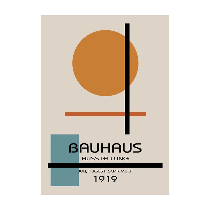 Bauhaus Geometric Abstract Art Poster – Minimalist Wall Print