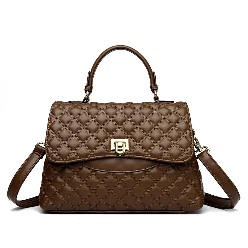 Designer Leather Handbag for Women – Multilayer Crossbody Shoulder Bag