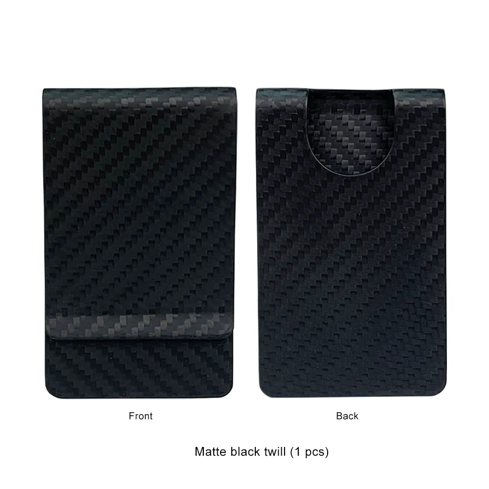 Carbon Fiber RFID Wallet – Money Clip Card Holder for Men & Women