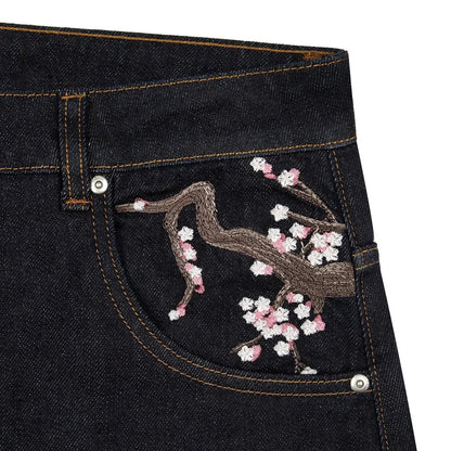 Embroidery Wide Leg Denim Jeans Y2K Harajuku Women Baggy Pants