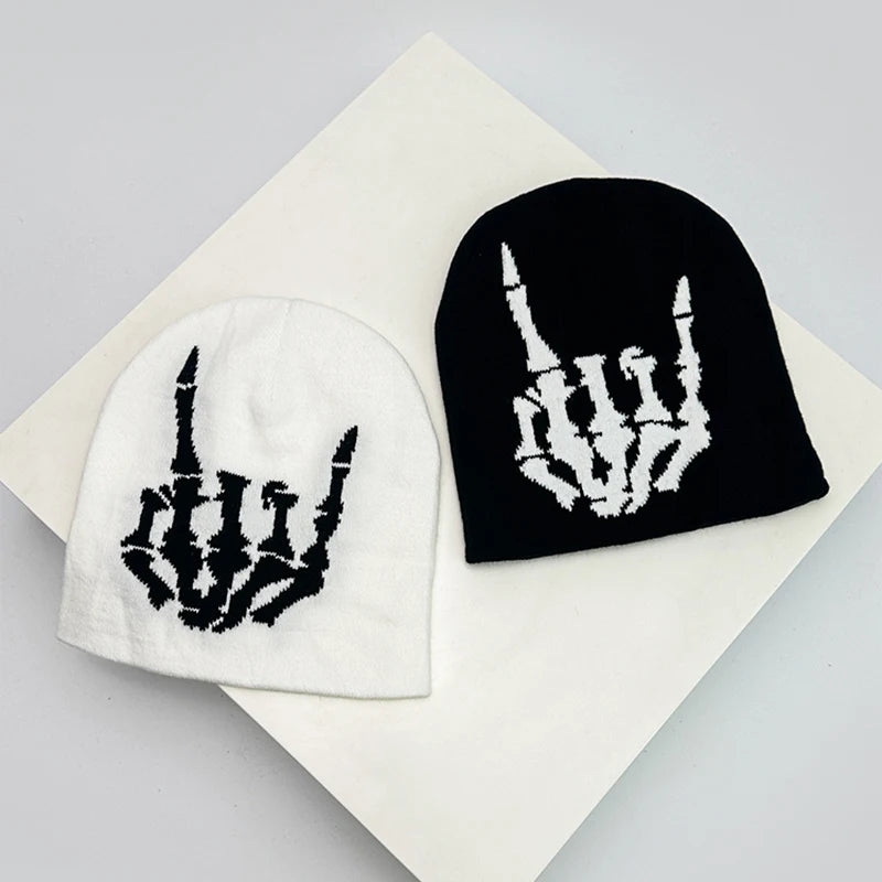 Hip Hop Letter Print Knitted Beanie Hat – Streetwear