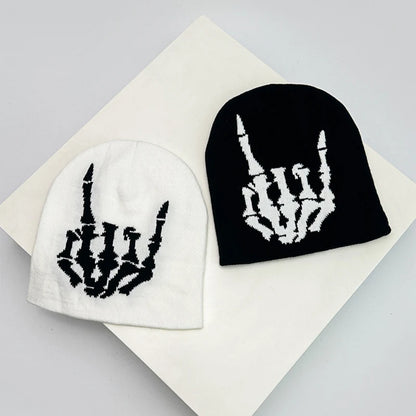 Hip Hop Letter Print Knitted Beanie Hat – Streetwear