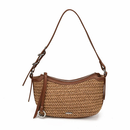 Woven Straw Crossbody Bag for Women – Boho Vacation Shoulder Bag