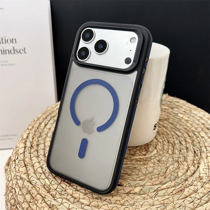 MagSafe Matte iPhone 17 Case – Shockproof Clear Back with Colorful Border