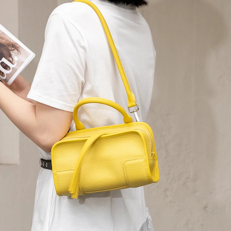 Genuine Cowhide Leather Mini Crossbody Bag