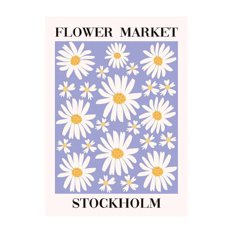 Flower Market Tuscany Poster – Floral Wall Art Print Unframed