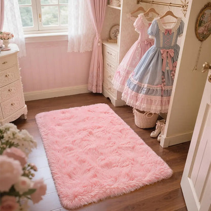 Soft Fluffy Area Rug – Plush Shaggy Carpet for Bedroom & Living Room