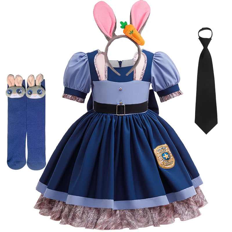 Girls Judy Bunny Police Costume Dress