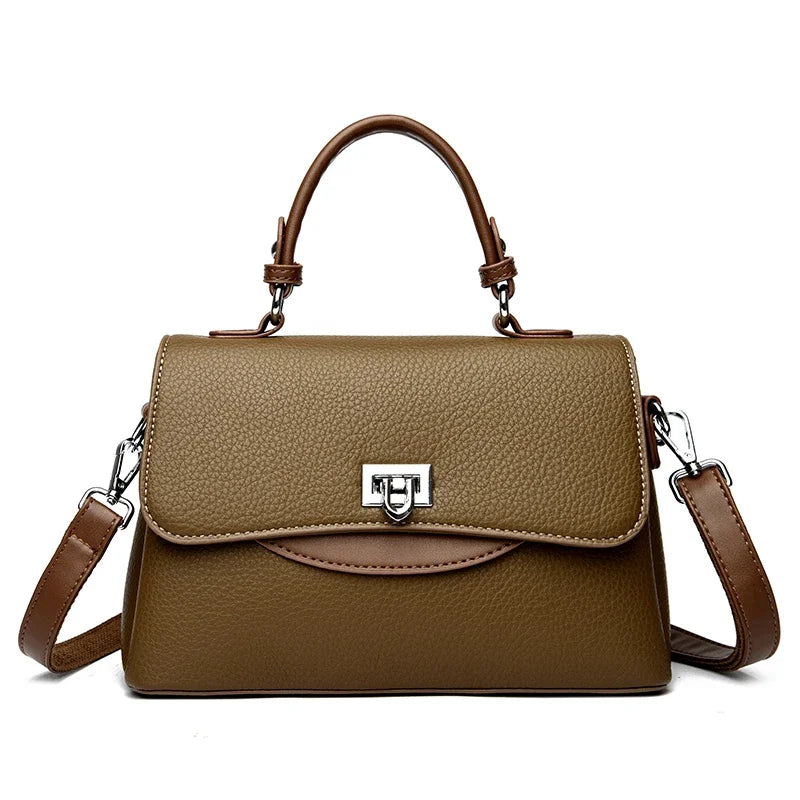 Designer Leather Handbag for Women – Multilayer Crossbody Shoulder Bag