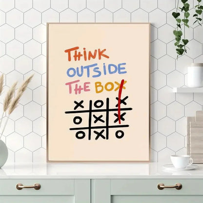 Think Outside the Box Motivational Wall Art Print – Colorful Poster