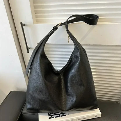 Fashion Leather Tote Bag Simple Large High Capacity Shoulder Bag