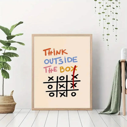 Think Outside the Box Motivational Wall Art Print – Colorful Poster