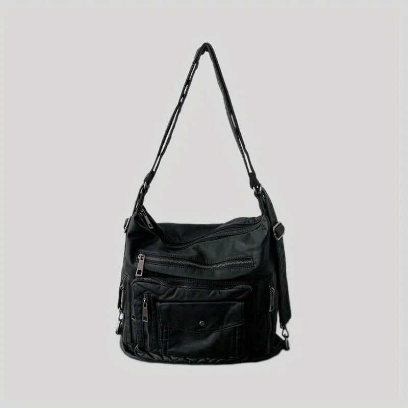 Women's Fashion Multi-Pocket Motorcycle Shoulder Bag