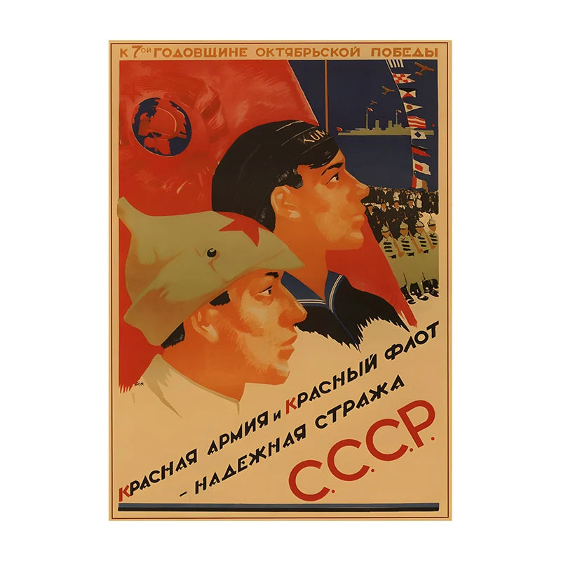 Soviet USSR Vintage Propaganda Poster – Stalin Portrait Retro Wall Art Print
