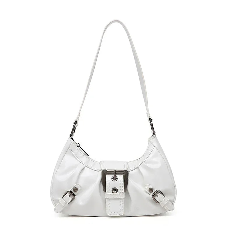 New Vintage PU Leather Shoulder Bag for Women Y2K Spicy Girl Trend Maillard Style