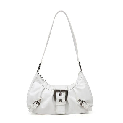 New Vintage PU Leather Shoulder Bag for Women Y2K Spicy Girl Trend Maillard Style
