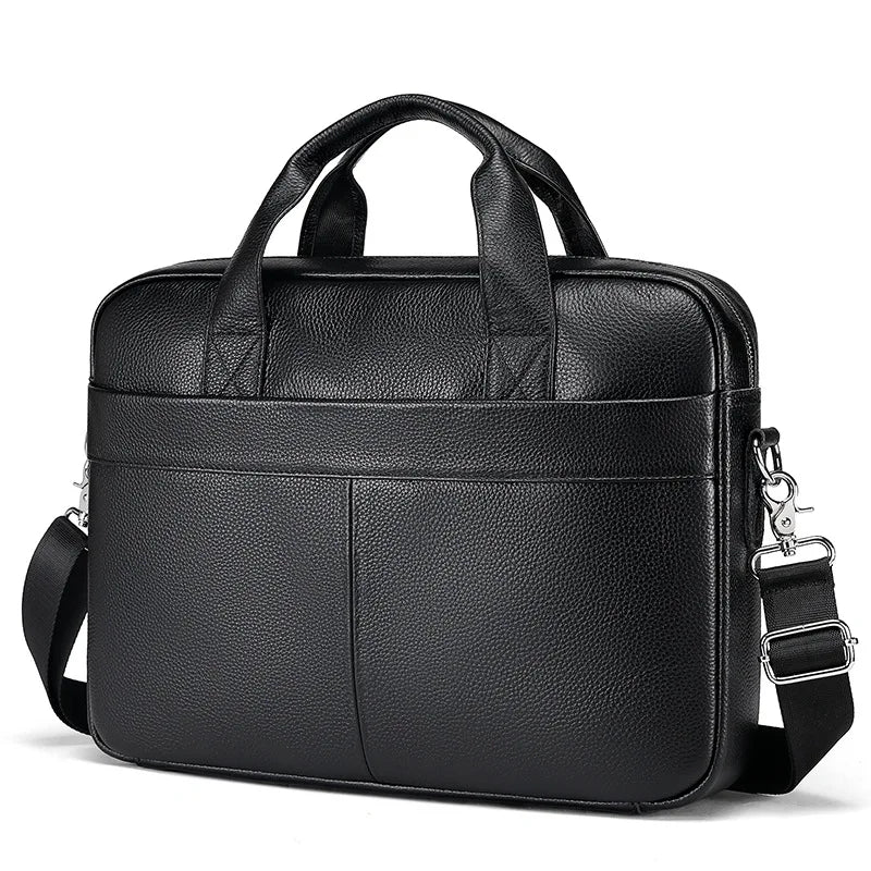 Genuine Leather Men's Briefcase – Laptop Shoulder Bag