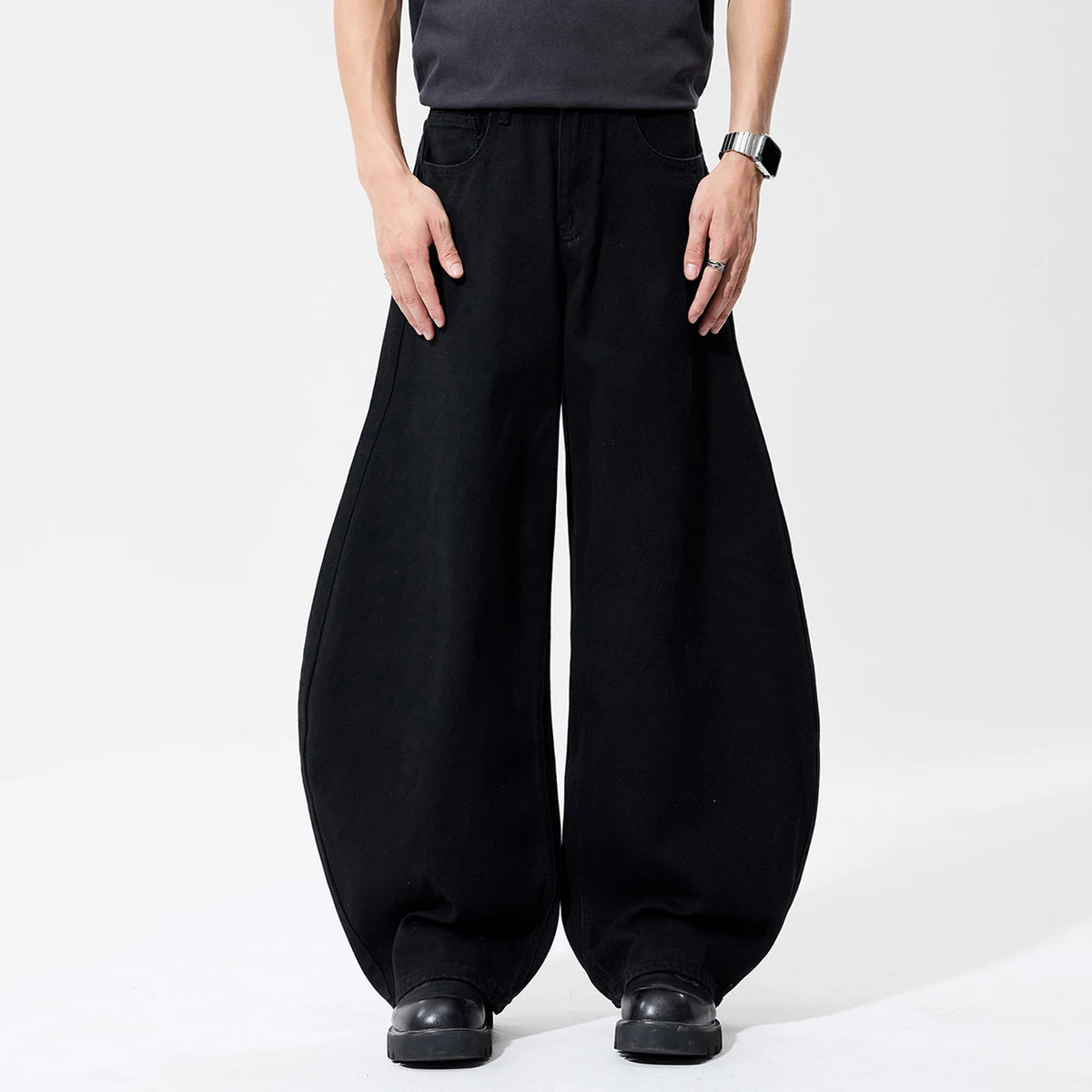 Baggy Wide Leg Jeans – Men's Goth Balloon Denim Pants