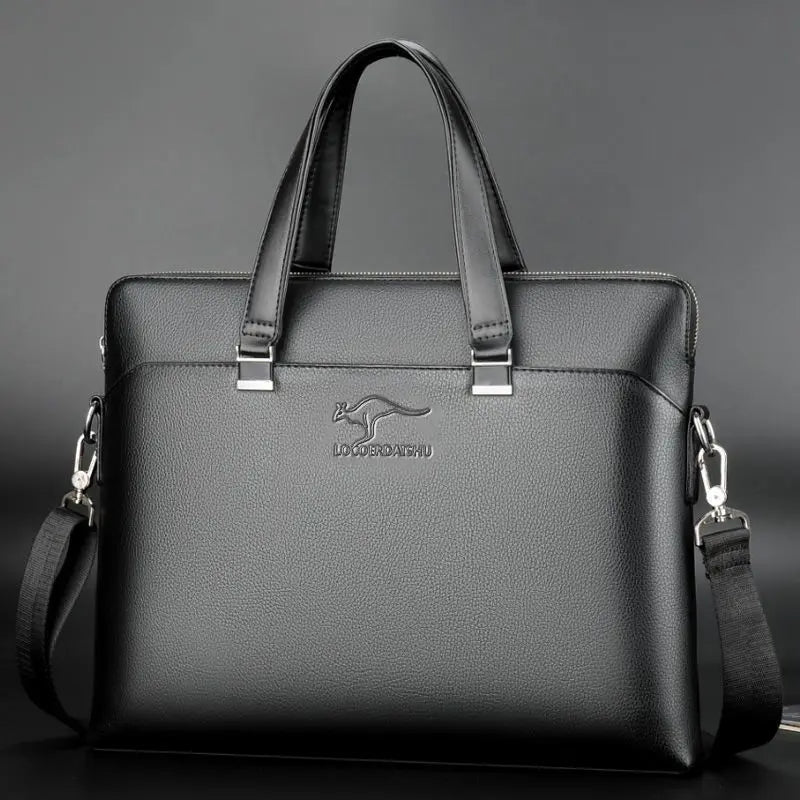 Men's PU Leather Briefcase Laptop Shoulder Messenger Bag