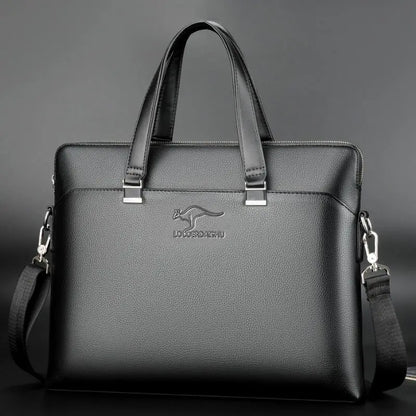 Men's PU Leather Briefcase Laptop Shoulder Messenger Bag