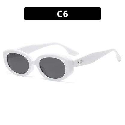 Vintage Oval Cat Eye Sunglasses Women Small Frame Retro