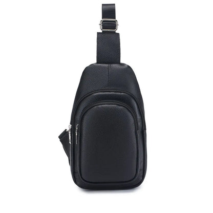 Genuine Leather Men's Chest Sling Bag – Crossbody Shoulder Pack
