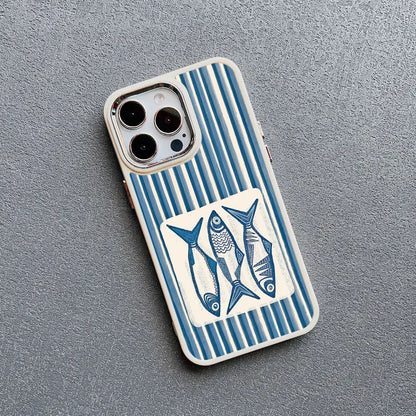 Sardine Can iPhone Case – Cute Fish Pattern Silicone Cover