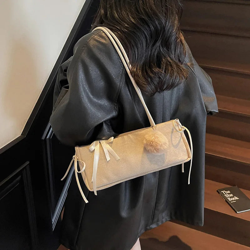 PU Leather Tote Bag – Retro Underarm Shoulder Bag for Women