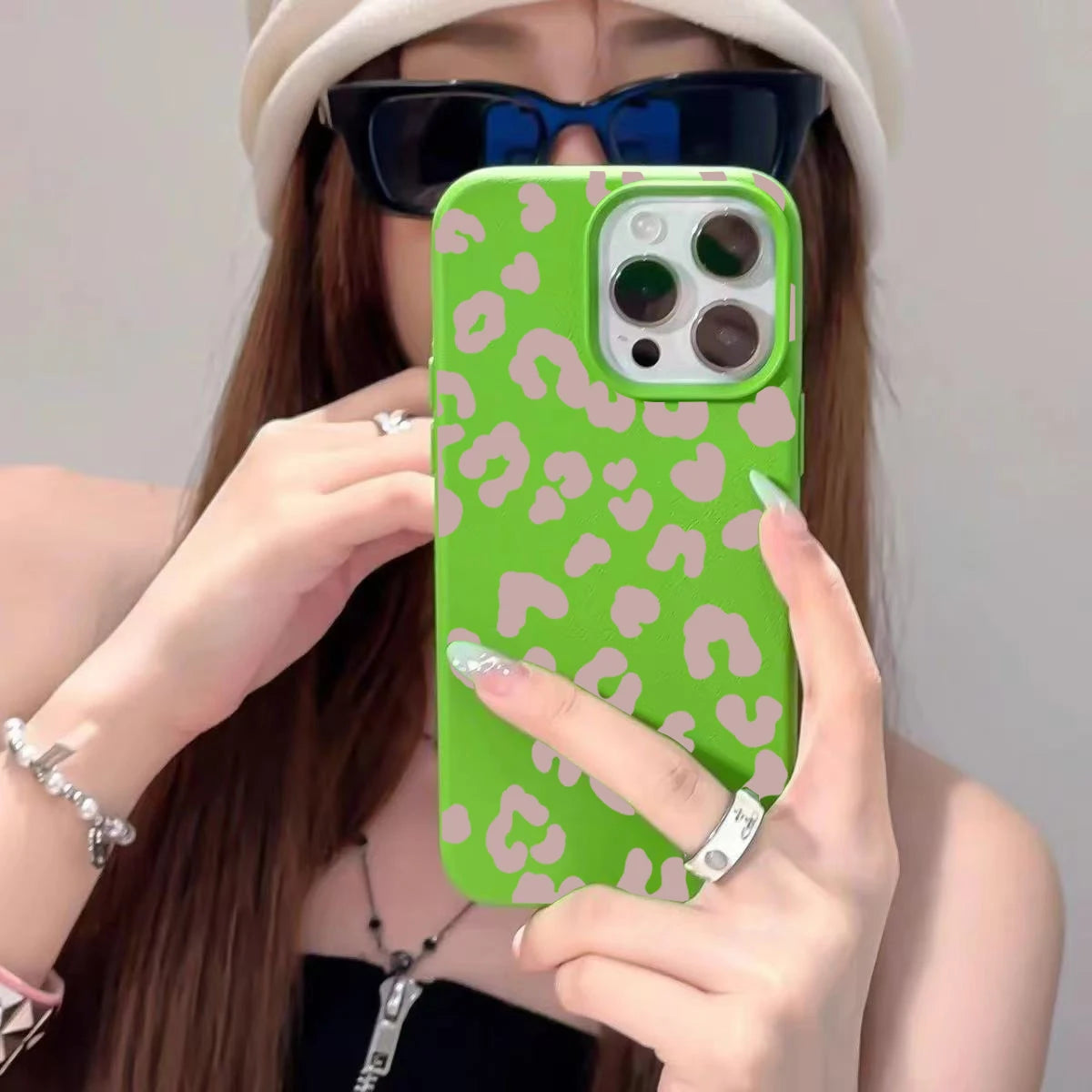 Pink Leopard Print iPhone Case – Silicone Cover for iPhone 11–17 Series