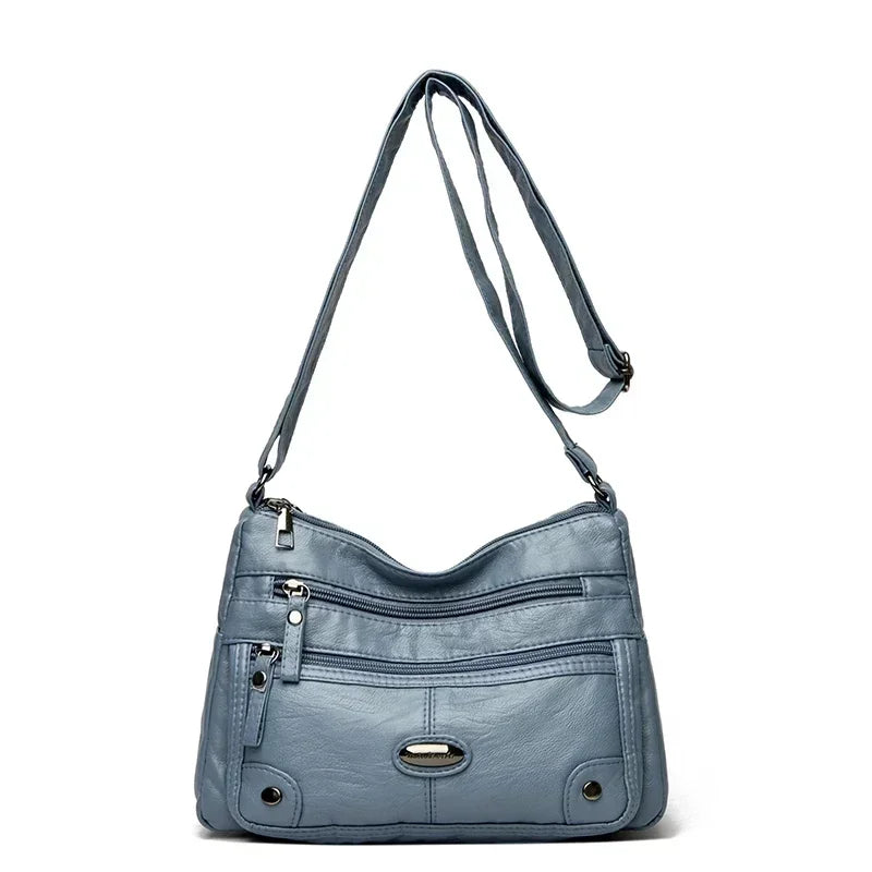 Leather Versatile Double Layer Retro High Quality Luxury Crossbody Bags