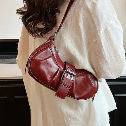 Retro Burgundy Underarm Shoulder Bags