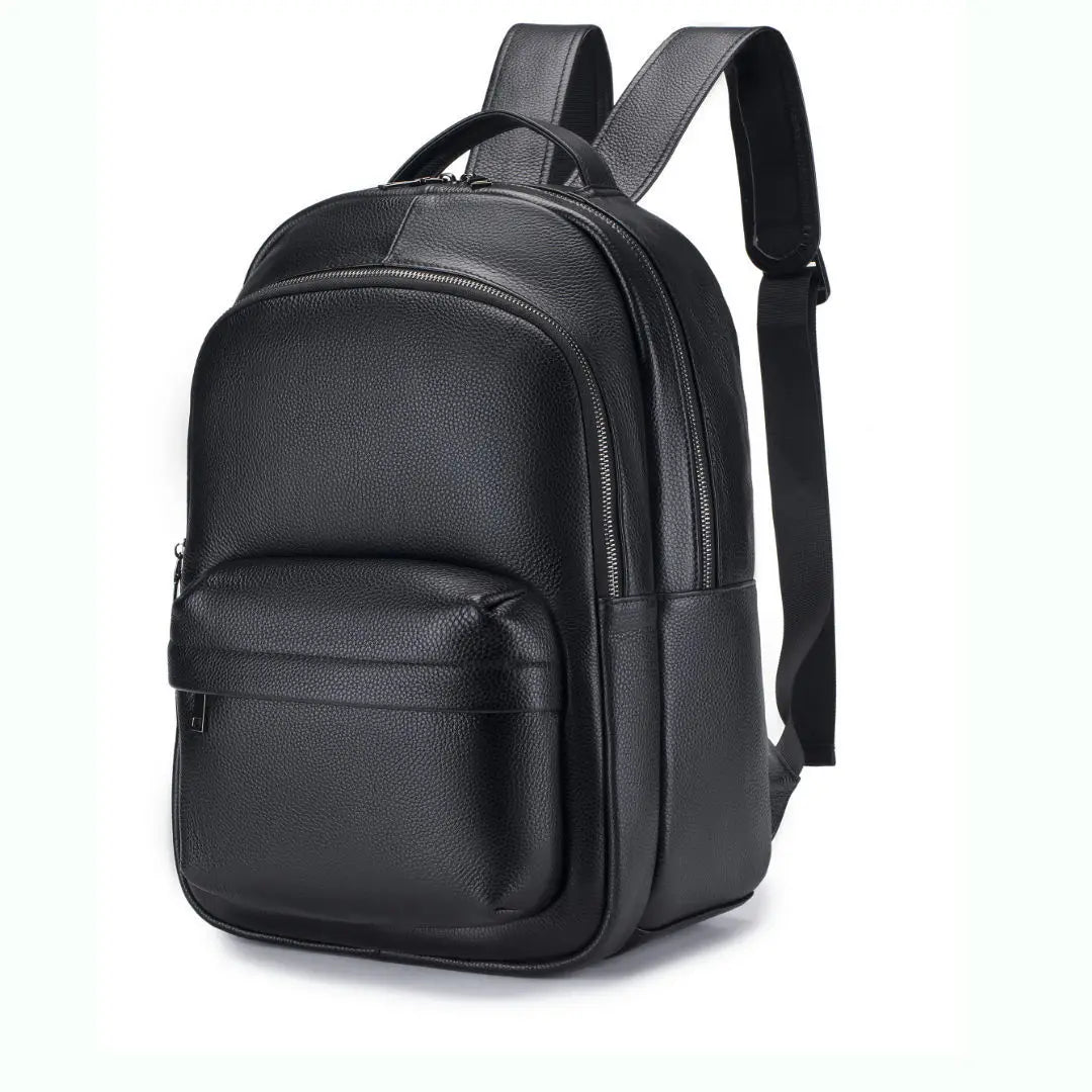 Genuine Leather Men's Backpack – Slim Business Laptop Bag