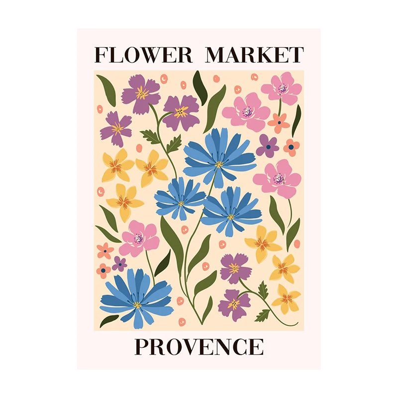 Flower Market Tuscany Poster – Floral Wall Art Print Unframed