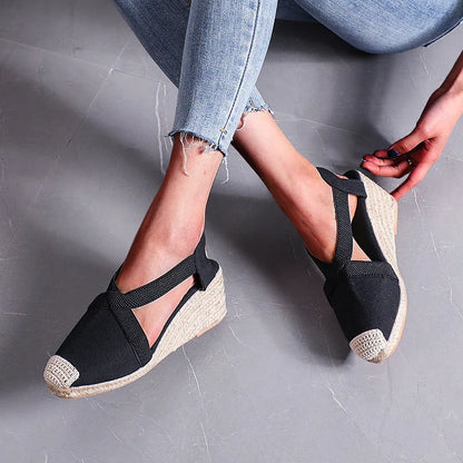 Espadrille Wedge Sandals – Women's Braided Platform Shoes