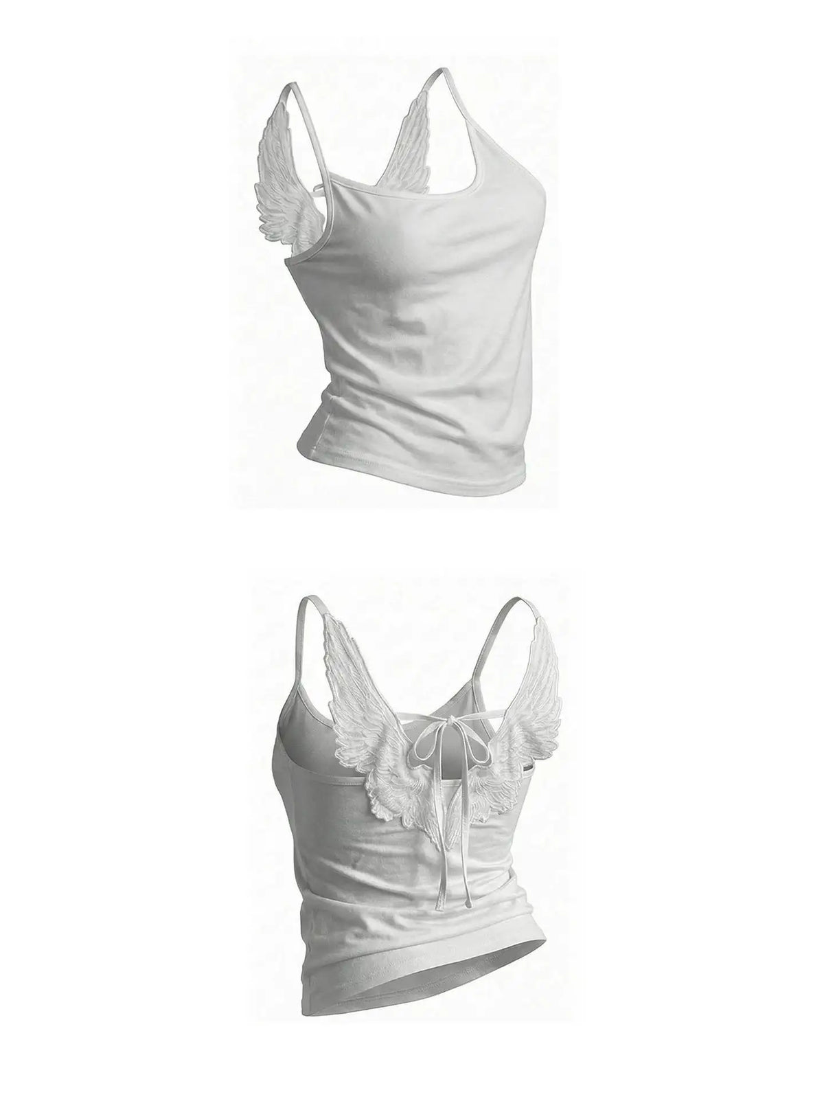 Y2K Angel Wings Vest & Denim Shorts Set – Punk Streetwear