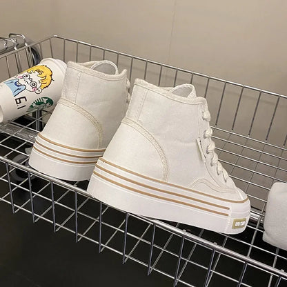 Women's Platform High-Top Canvas Sneakers