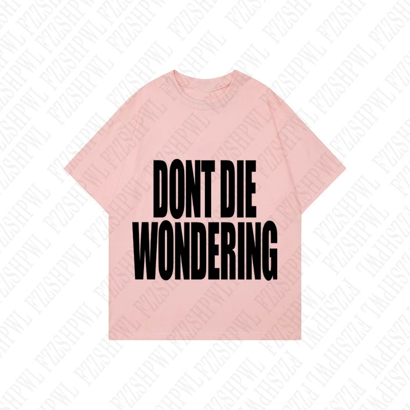 Letter Print Oversized Cotton T-Shirt Y2K Harajuku Men Streetwear