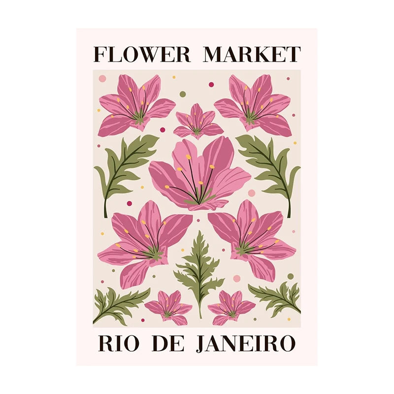 Flower Market Tuscany Poster – Floral Wall Art Print Unframed